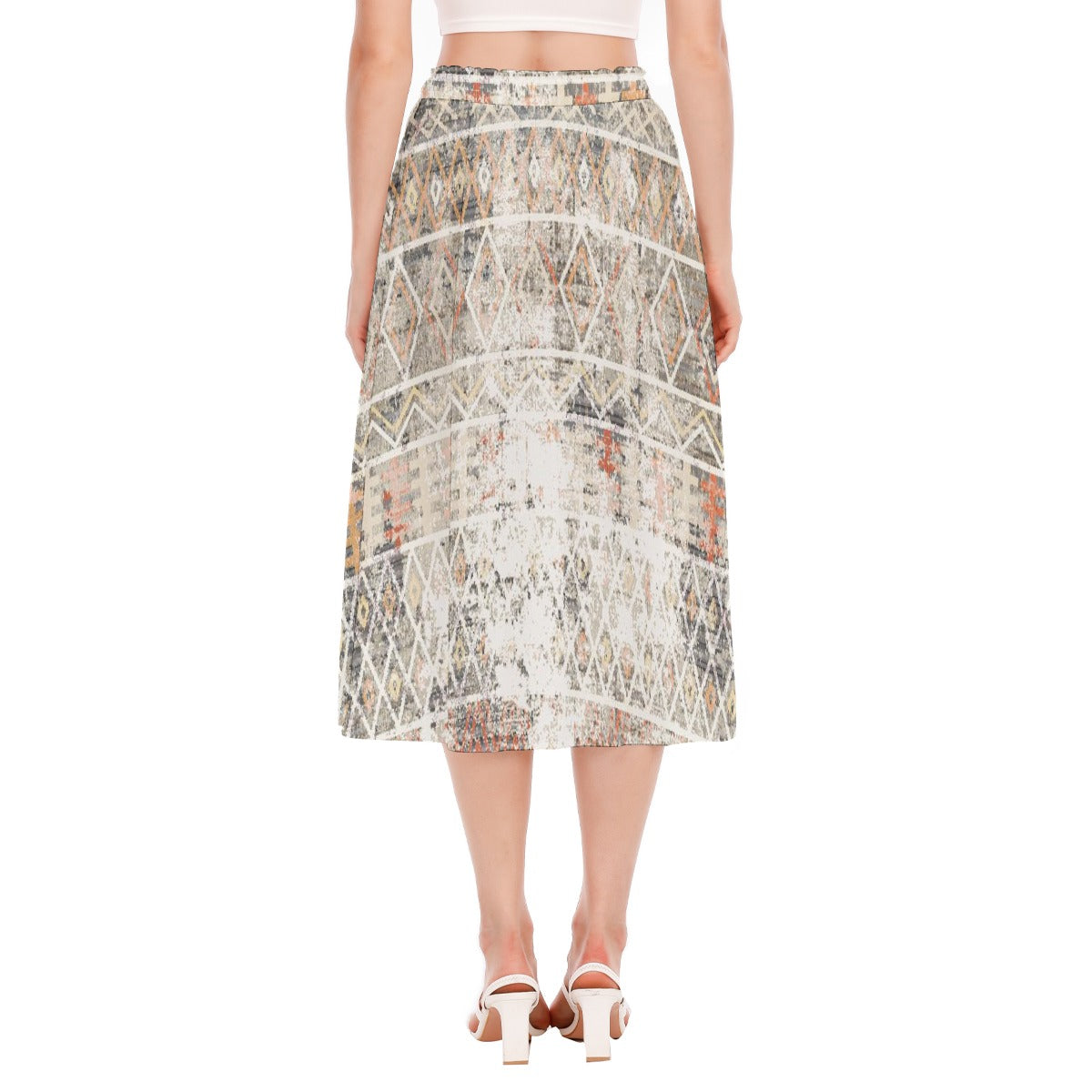 All-Over Print Women's Long Section Chiffon Skirt
