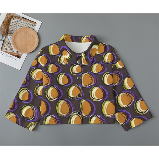 All-Over Print Women's Cropped Jacket | 245GSM Cotton