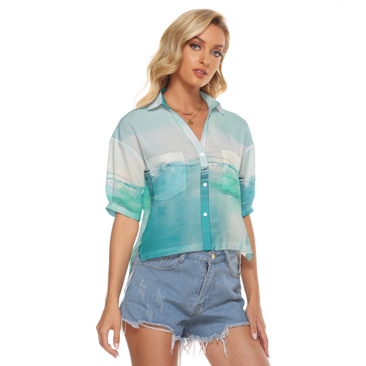 All-Over Print Women's V-neck Shirts