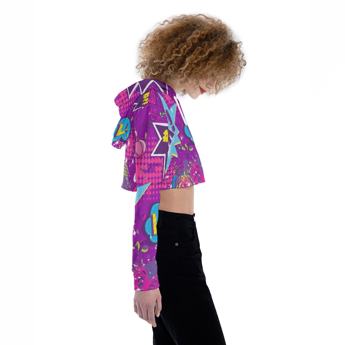 All-Over Print Women's Crop Top Hoodie