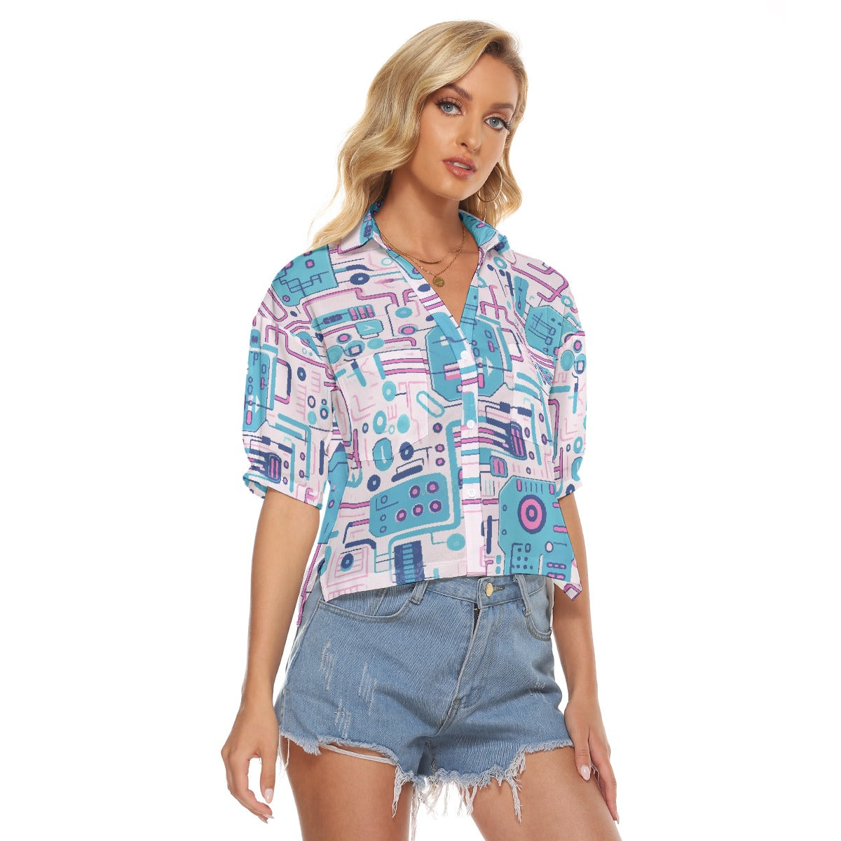 All-Over Print Women's V-neck Shirts