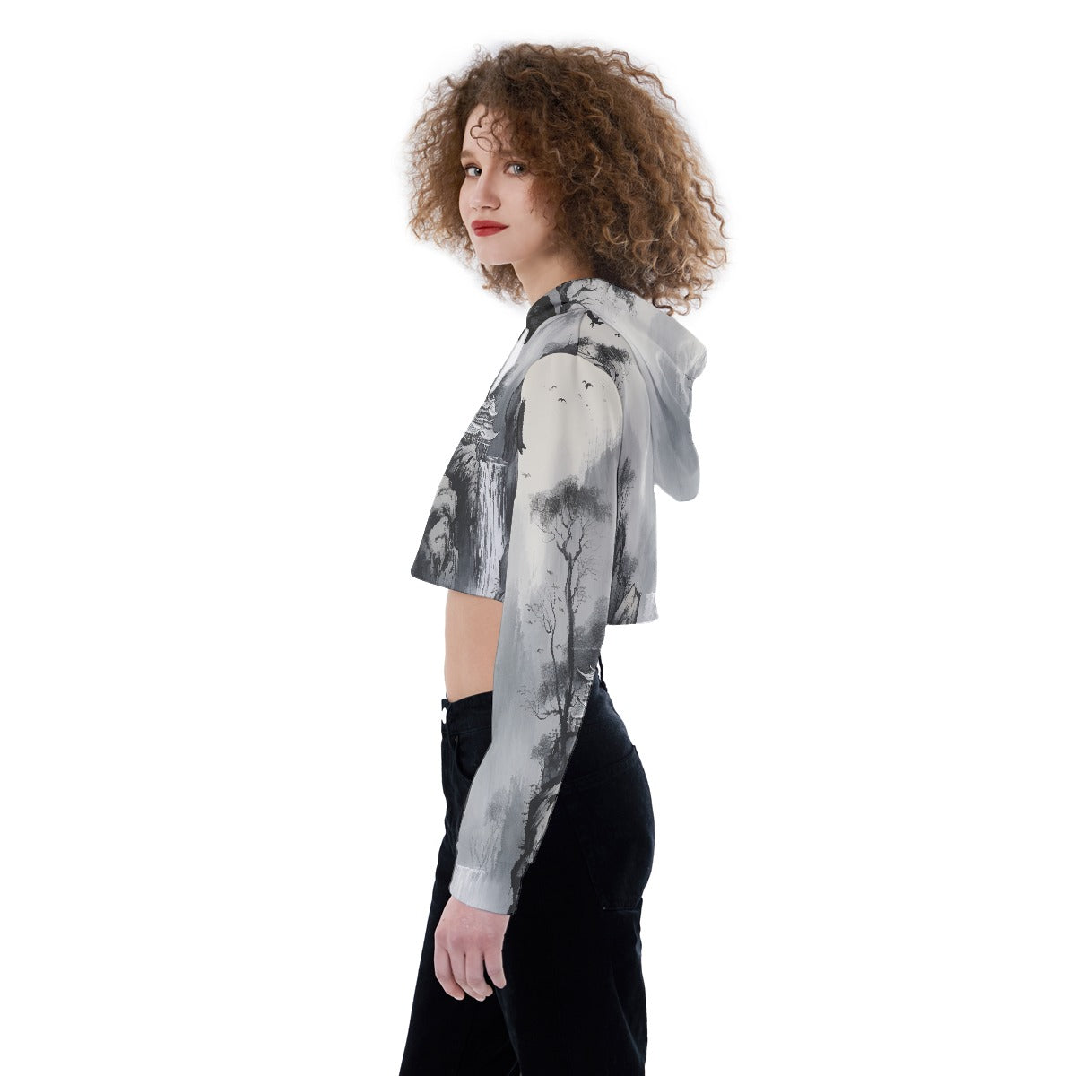 All-Over Print Women's Crop Top Hoodie