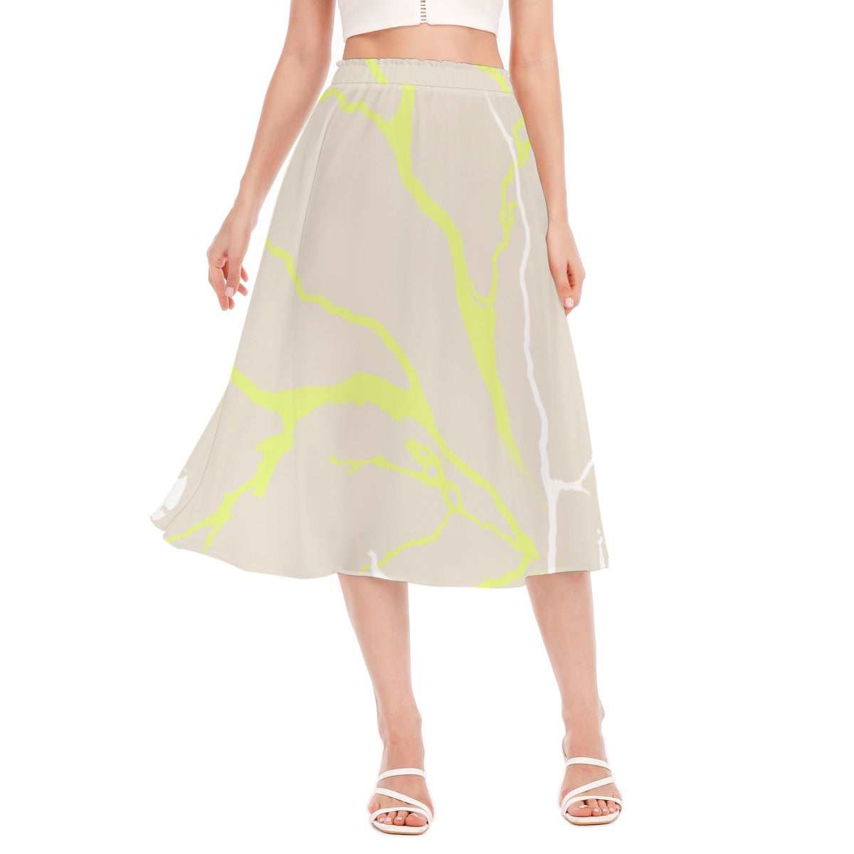 All-Over Print Women's Long Section Chiffon Skirt