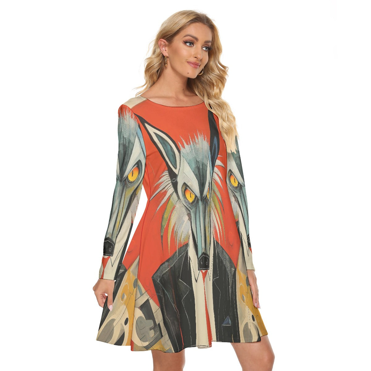 All-Over Print Women's Crew Neck Dress