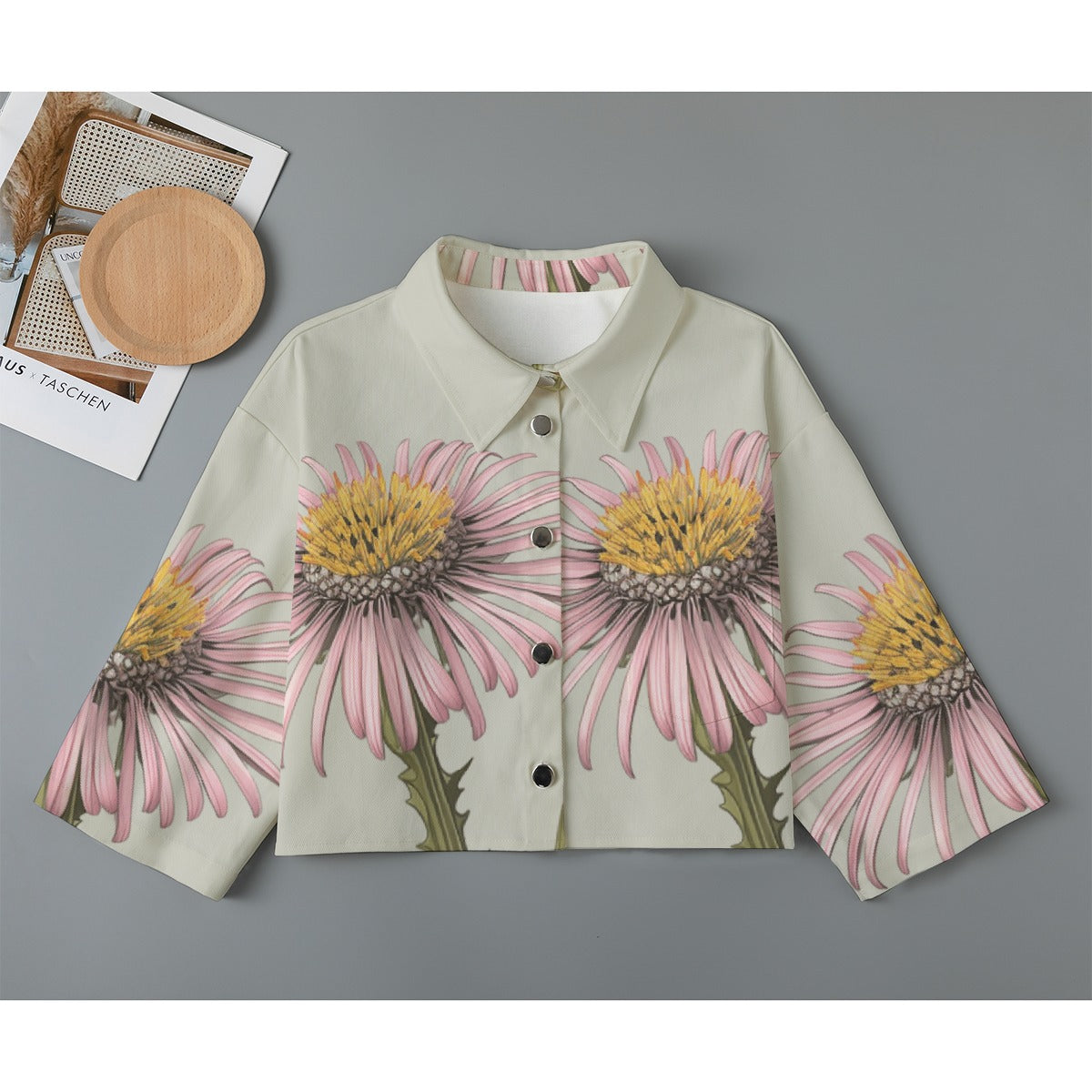 All-Over Print Women's Cropped Jacket | 245GSM Cotton