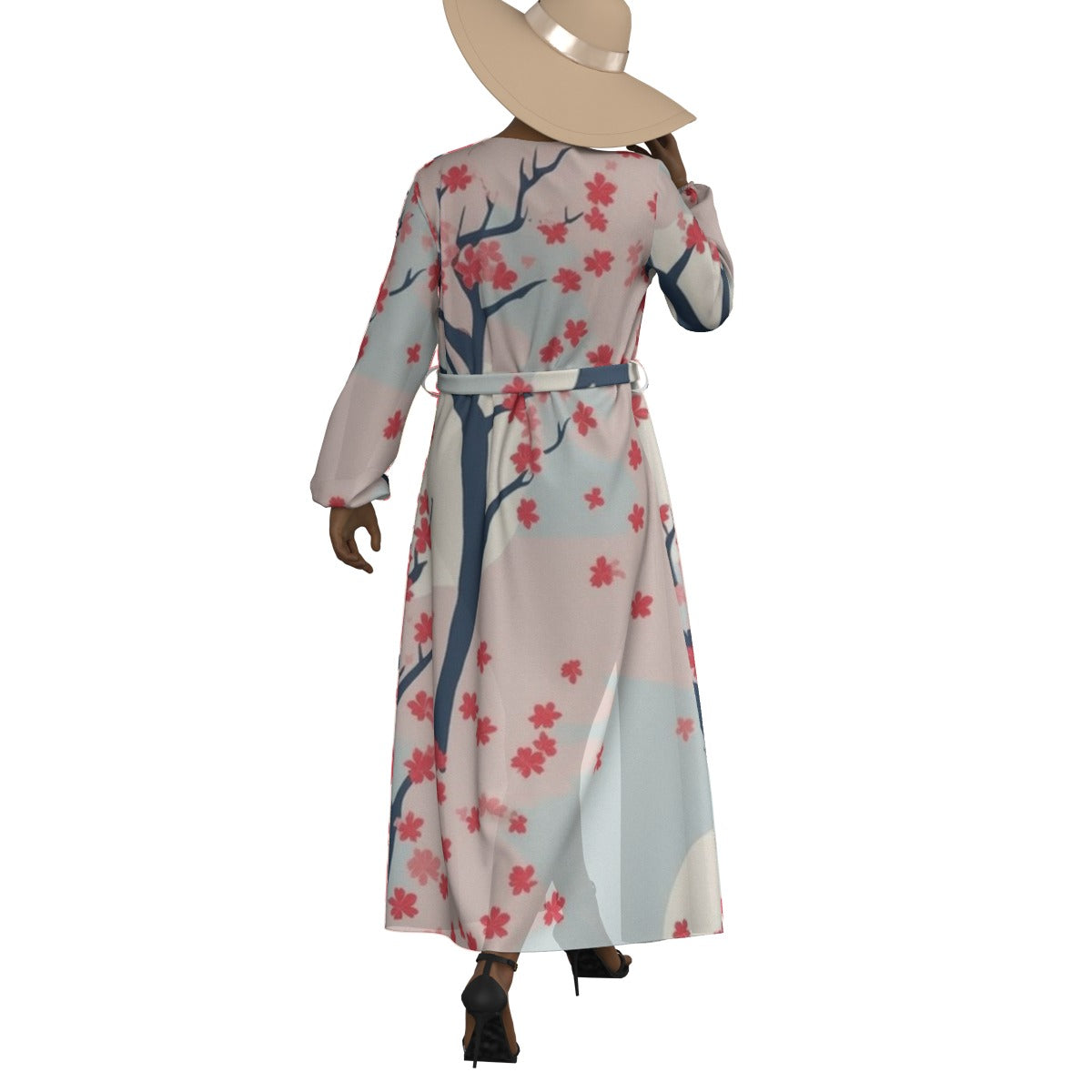 All-Over Print Women's Lace-up Chiffon Robe