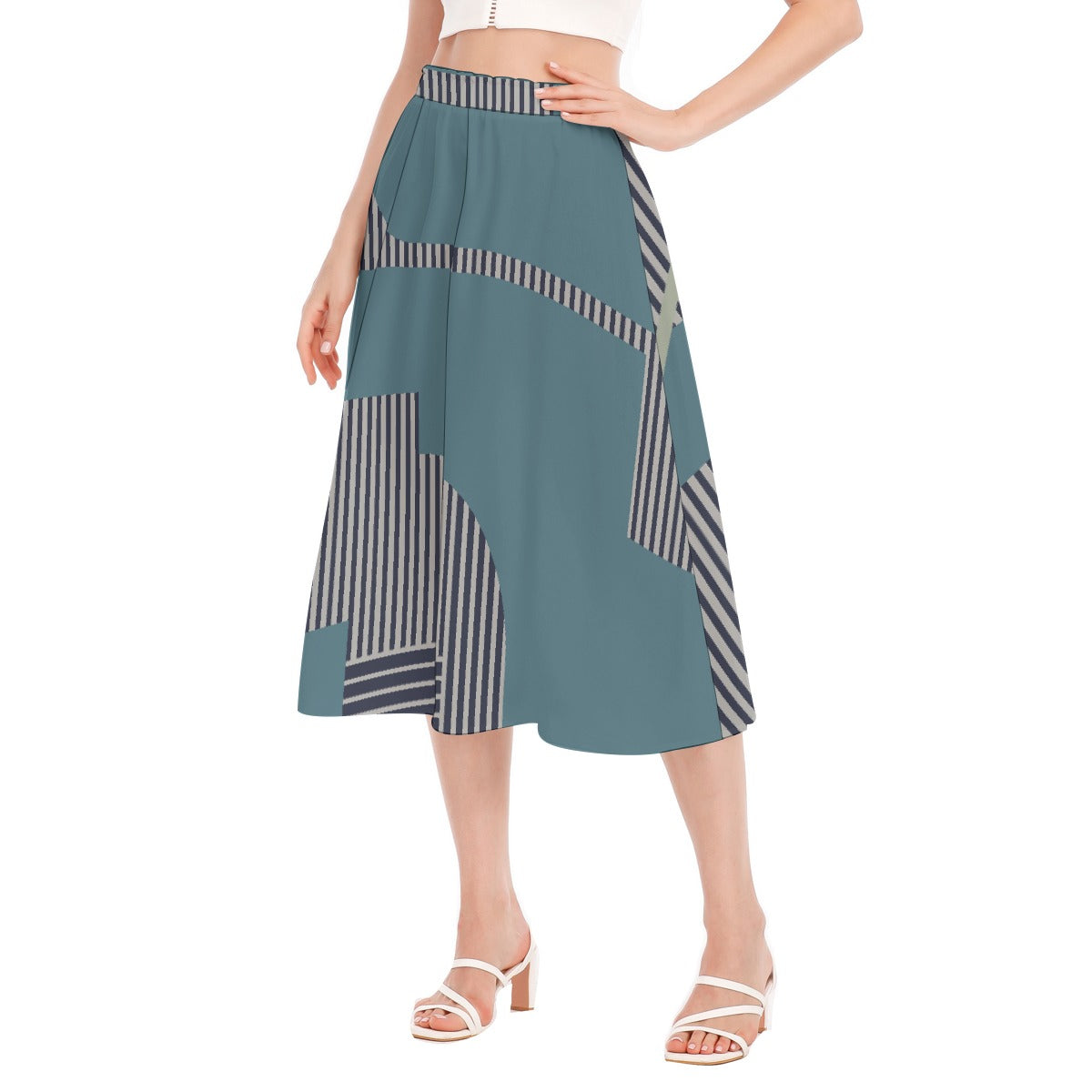 All-Over Print Women's Long Section Chiffon Skirt