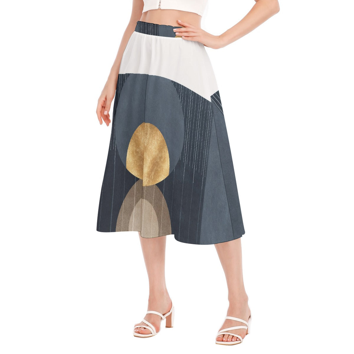 All-Over Print Women's Long Section Chiffon Skirt