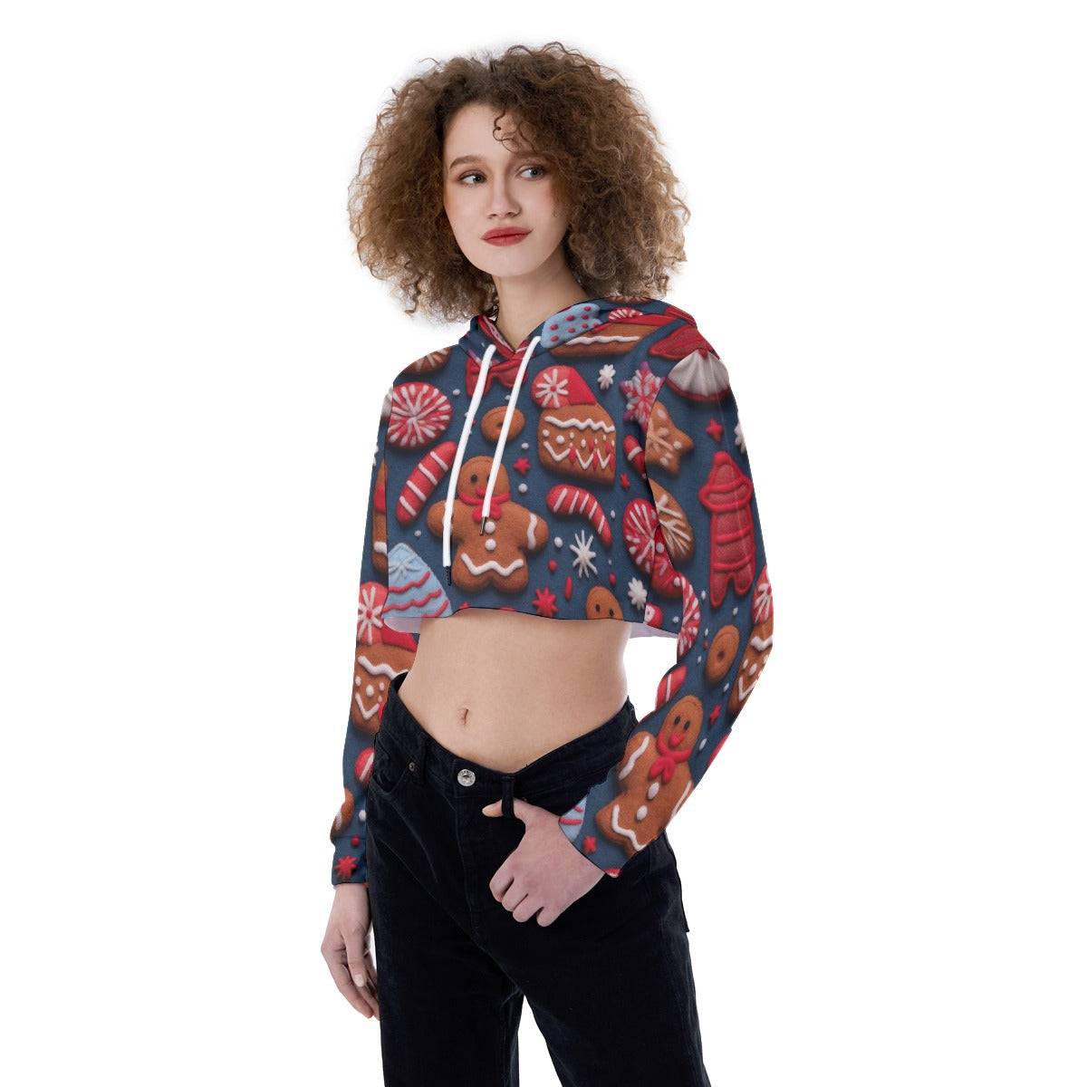 All-Over Print Women's Crop Top Hoodie