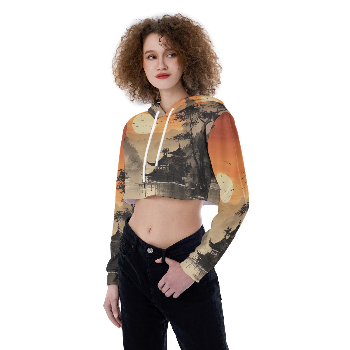All-Over Print Women's Crop Top Hoodie