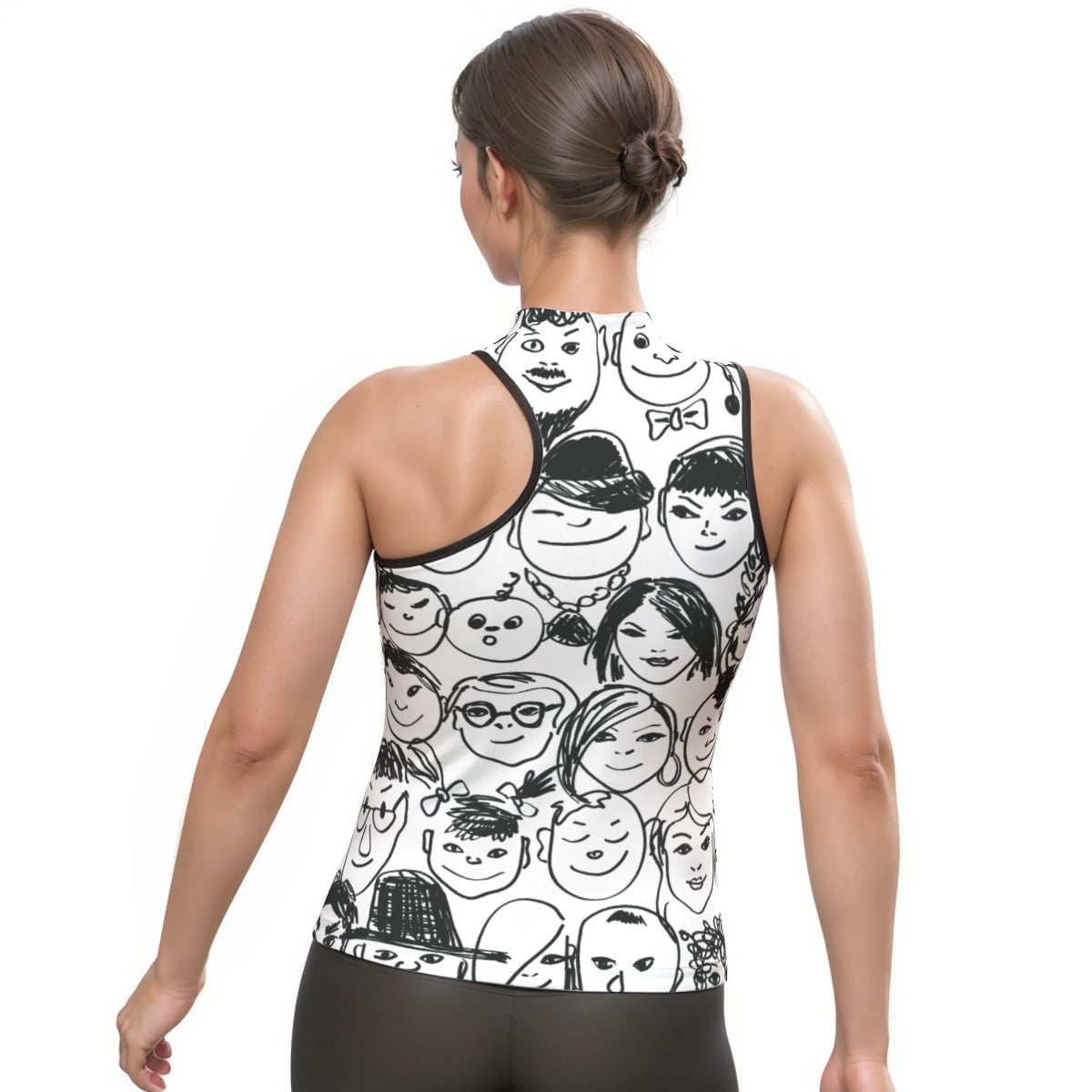All-Over Print Women's Halter Sleeveless Asymmetrical Tank Top