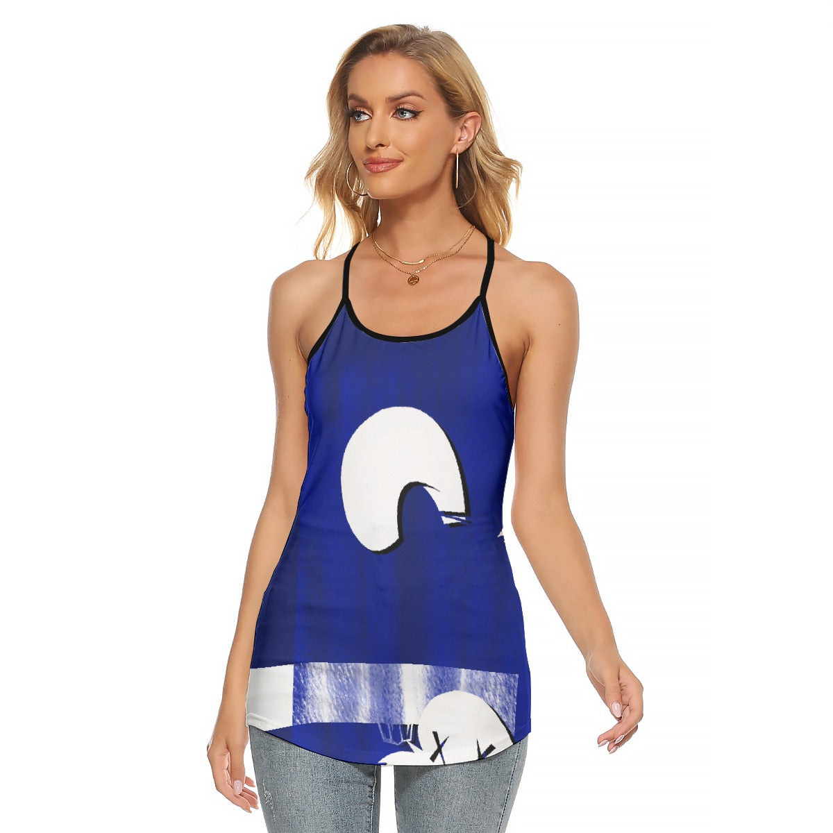 All-Over Print Women's Criss-Cross Open Back Tank Top
