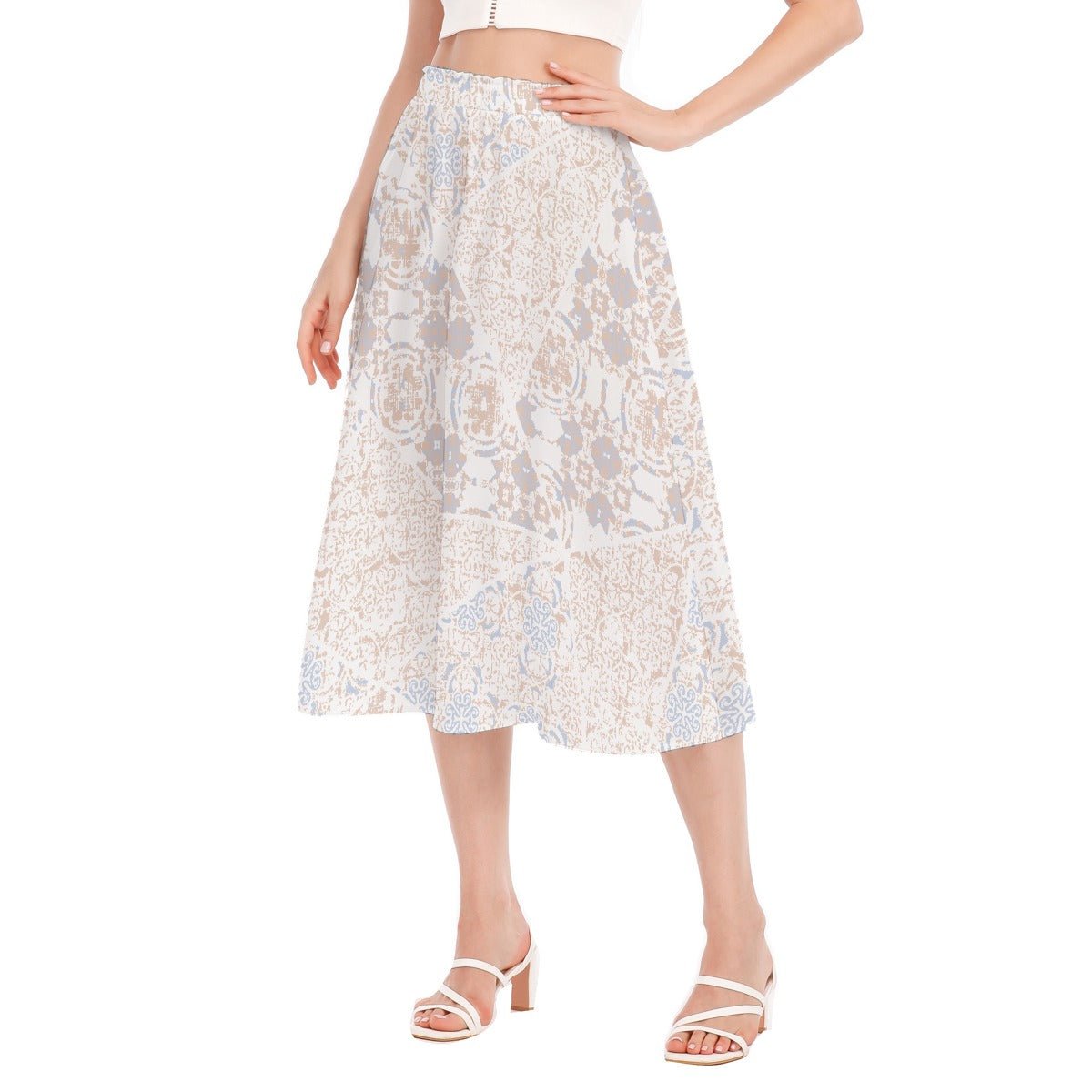 All-Over Print Women's Long Section Chiffon Skirt