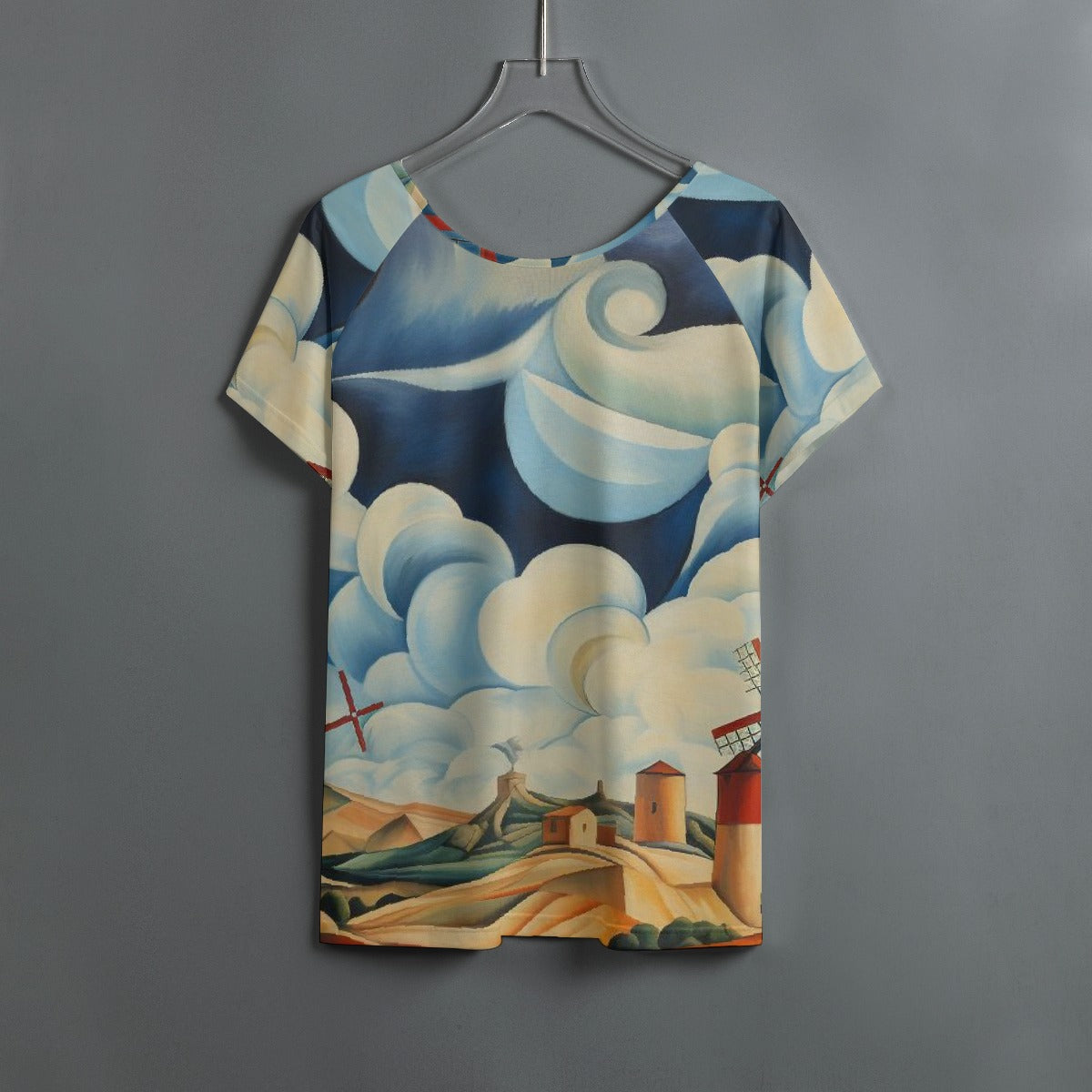 All-Over Print Women's Round Neck T-shirt With Raglan Sleeve