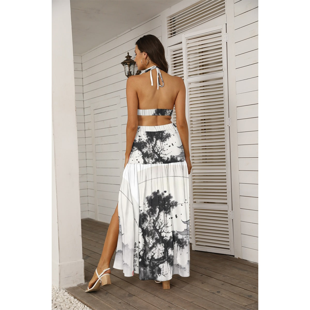 All-Over Print Women's Tie Back Wrap Dress