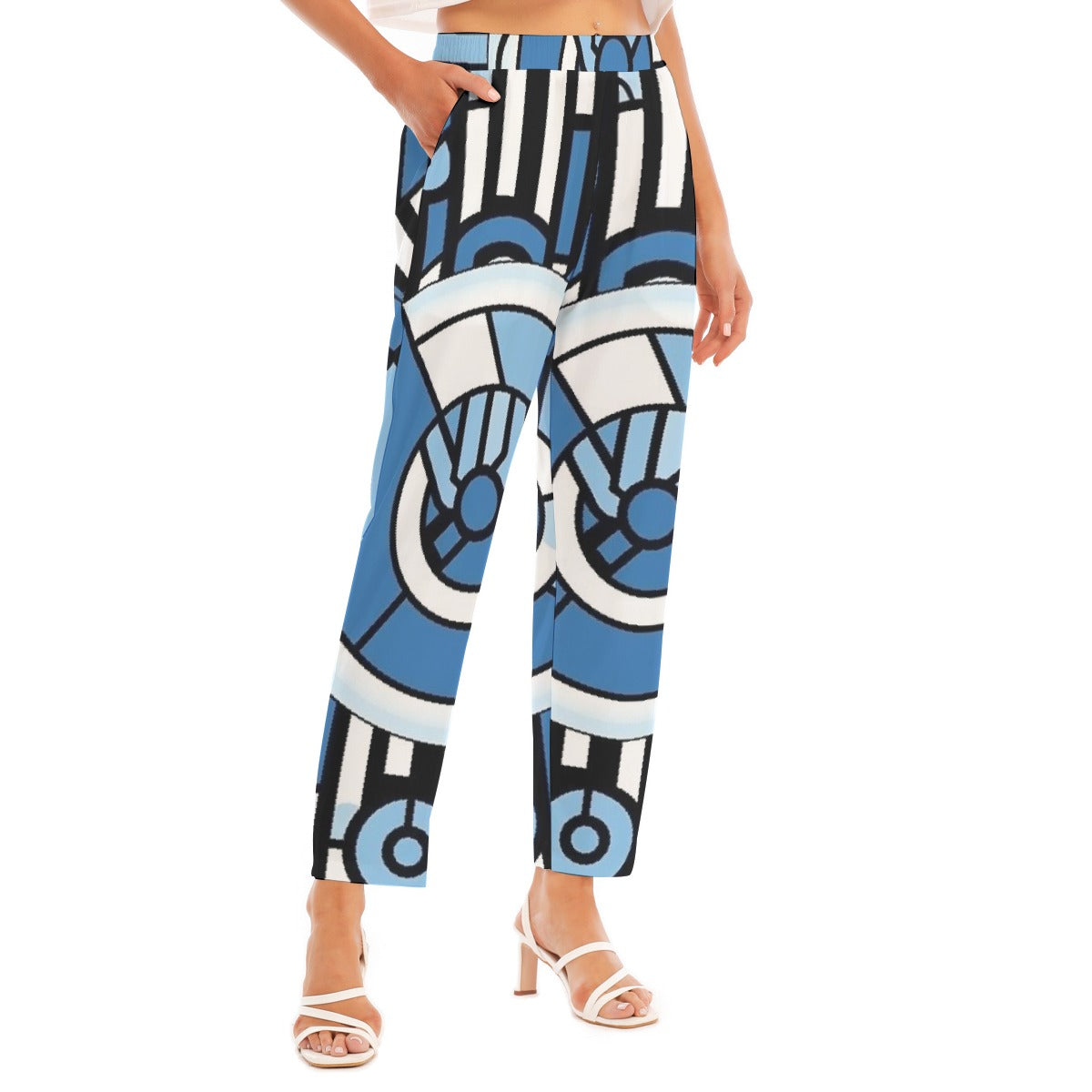 All-Over Print Women's Loose Straight-leg Pants