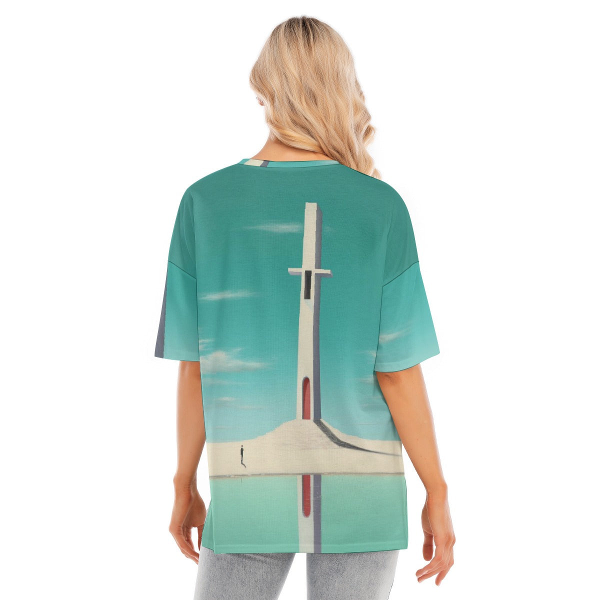 All-Over Print Women's Short Sleeves T-shirt With Hem Split