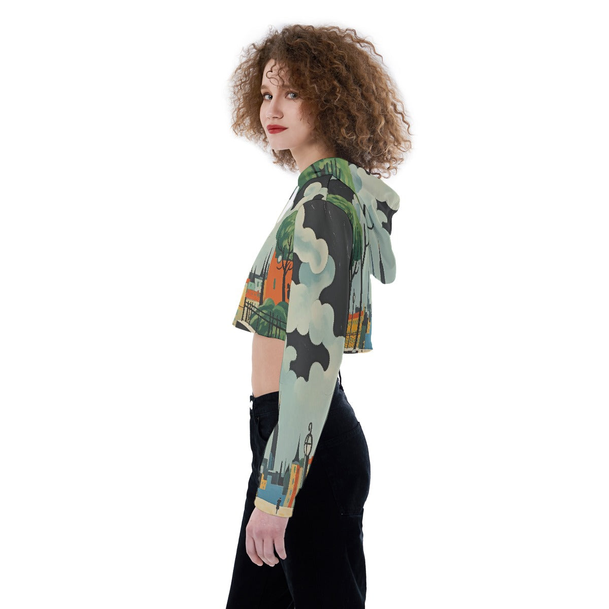 All-Over Print Women's Crop Top Hoodie