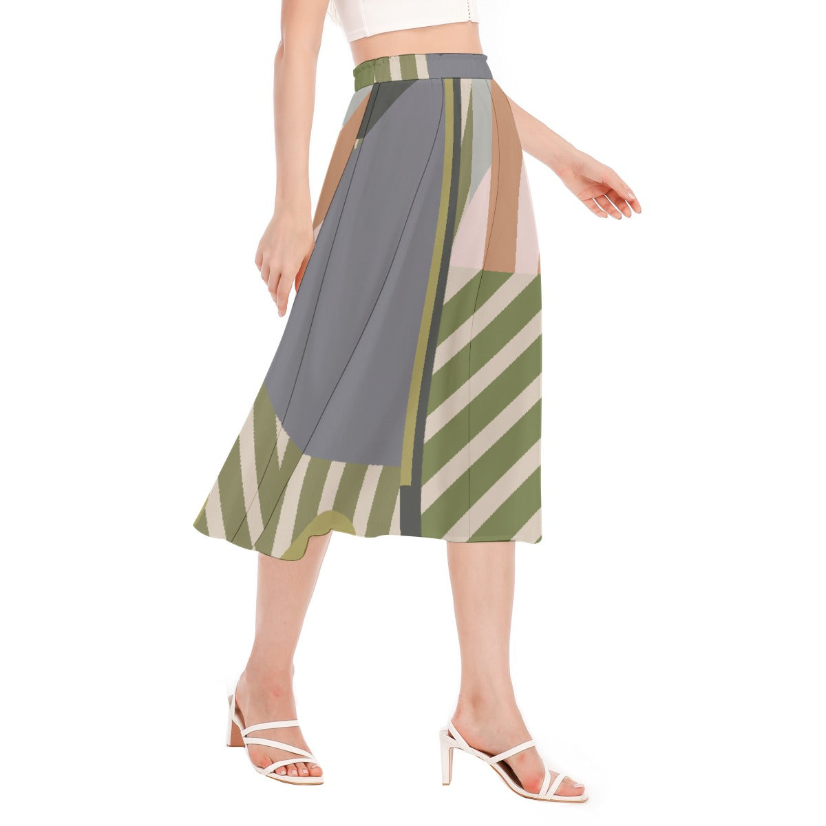All-Over Print Women's Long Section Chiffon Skirt
