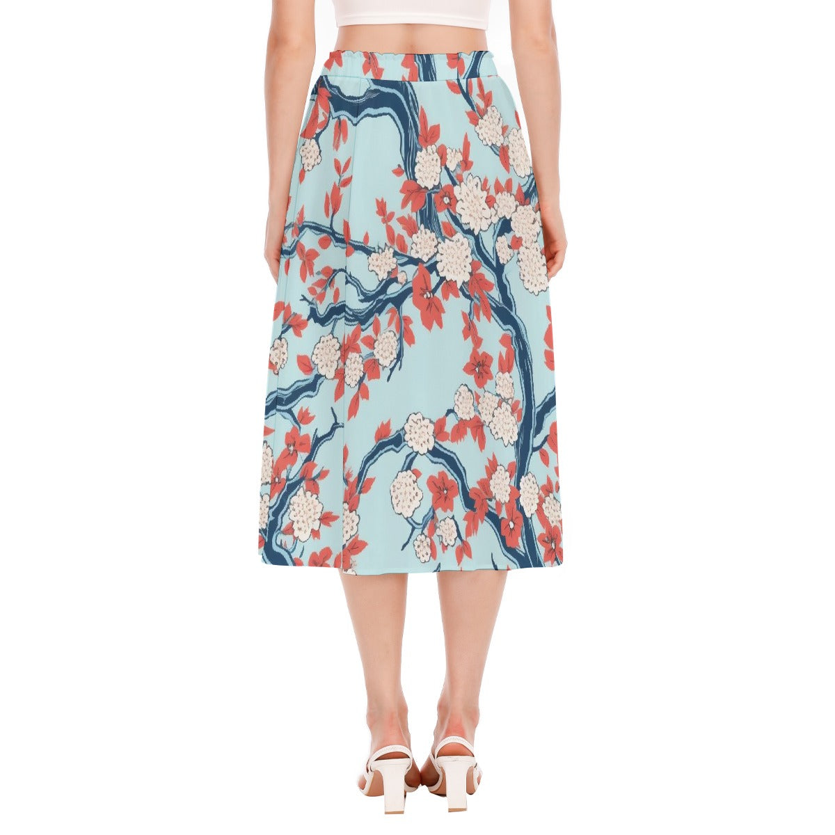 All-Over Print Women's Long Section Chiffon Skirt