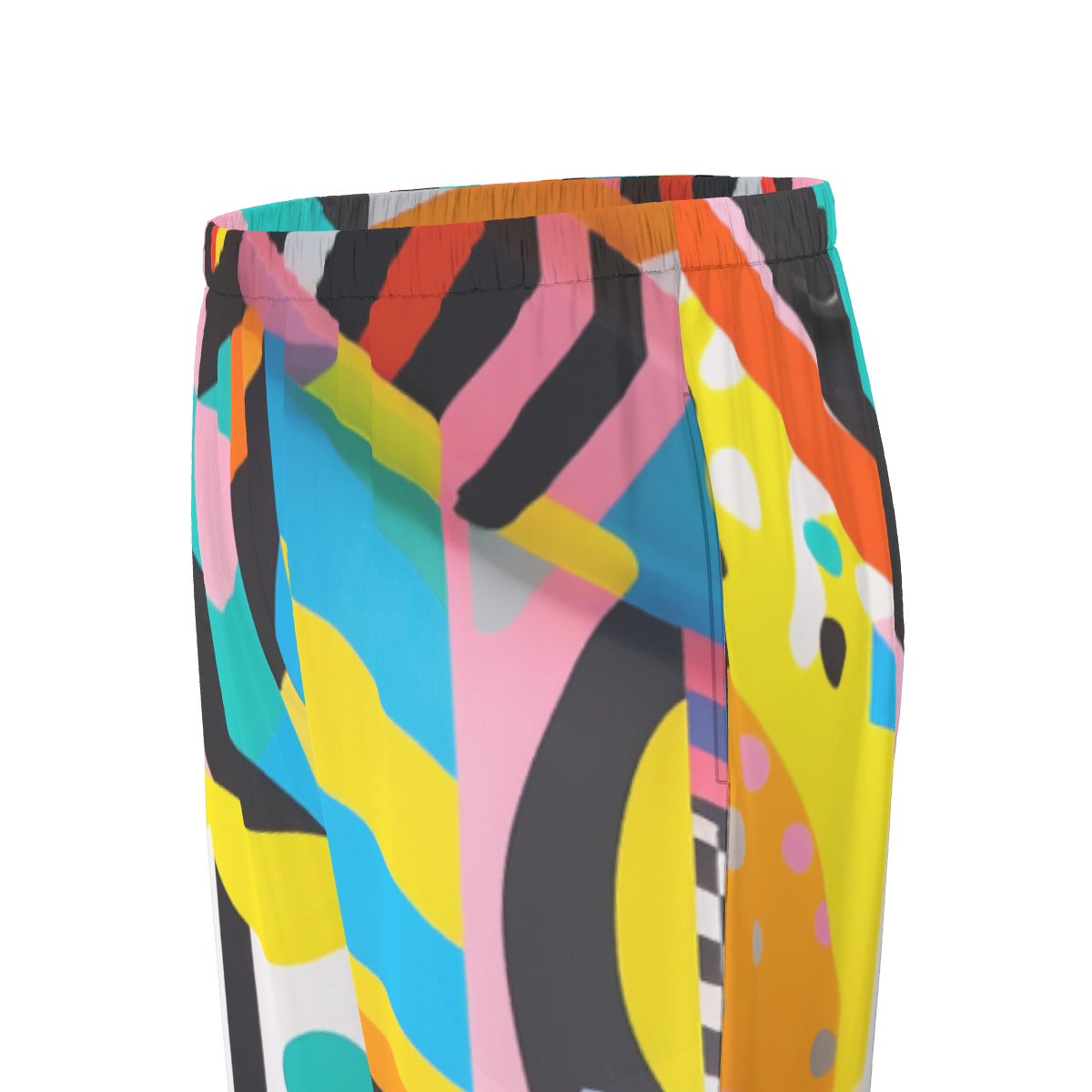 All-Over Print Women's Long Sleeve Pajama Set With Black Contrast Piping