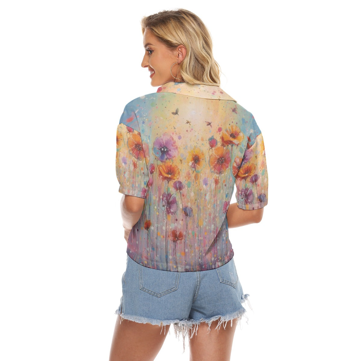 All-Over Print Women's V-neck Shirts