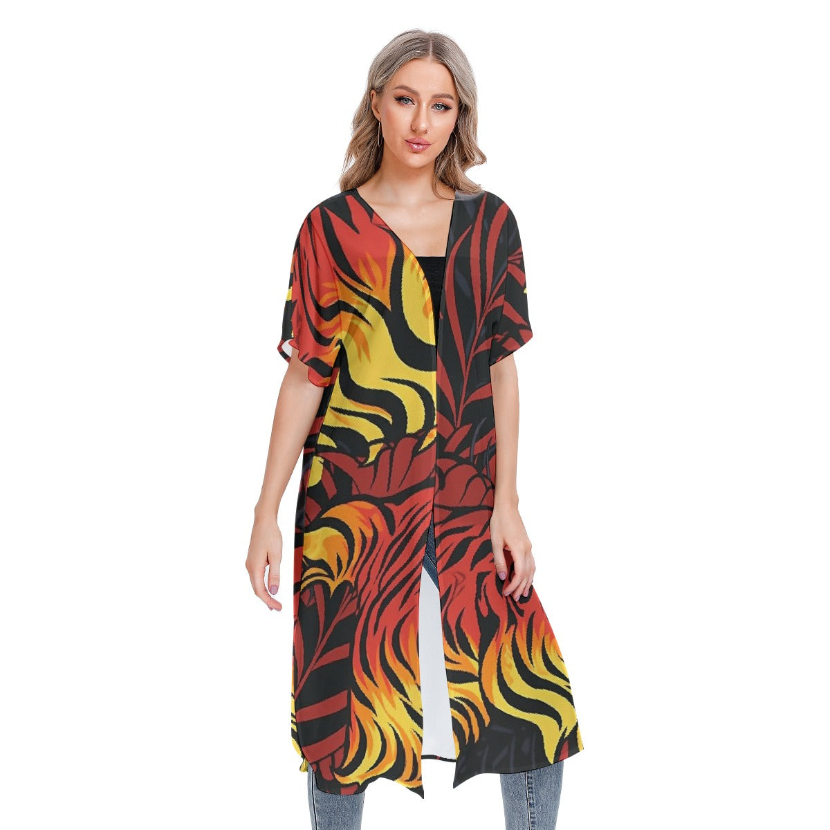 All-Over Print Women's Short Sleeve Cardigan