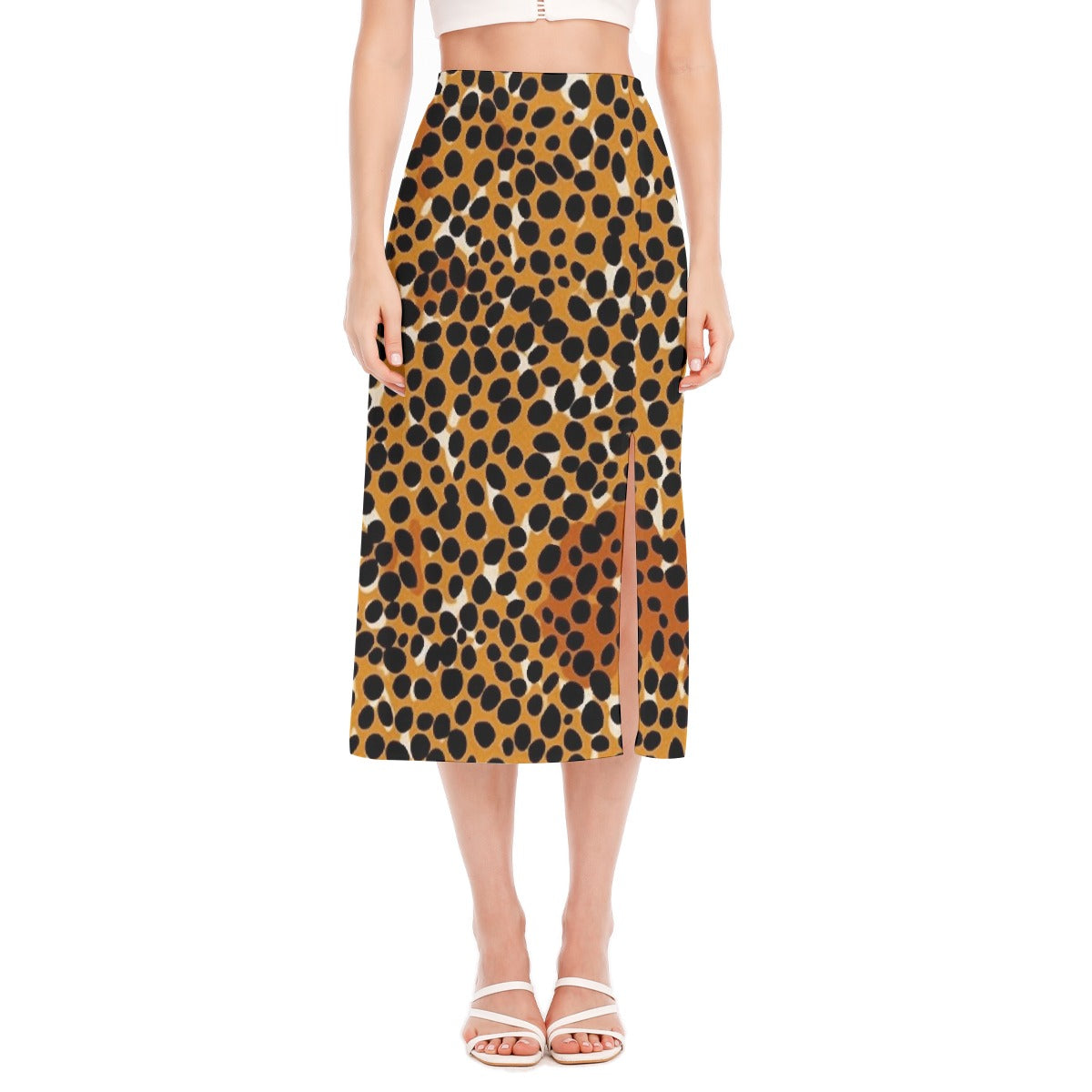 All-Over Print Women's High Slit Long Skirt