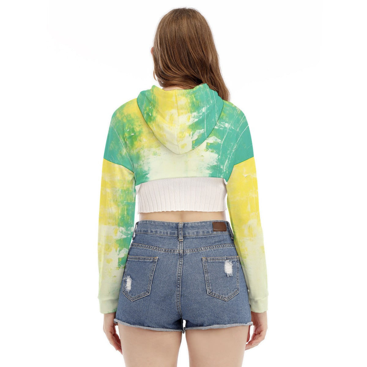 All-Over Print Women's Smock Short Hoodie With Long Sleeve