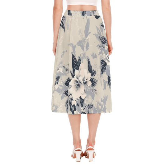 All-Over Print Women's Long Section Chiffon Skirt