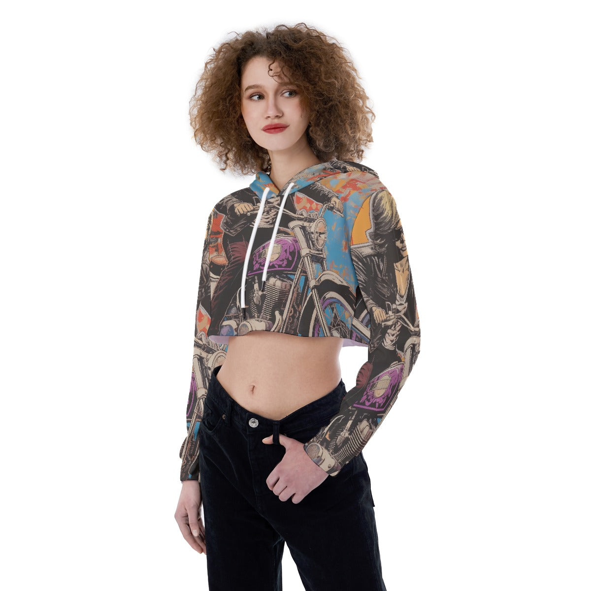 All-Over Print Women's Crop Top Hoodie