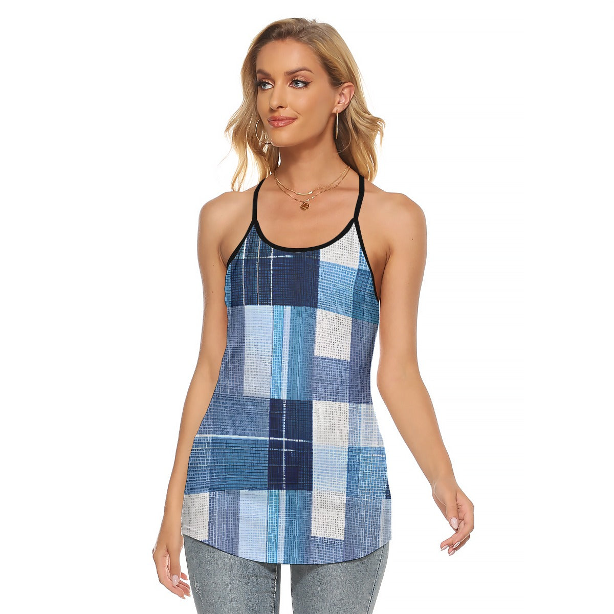 All-Over Print Women's Criss-Cross Open Back Tank Top