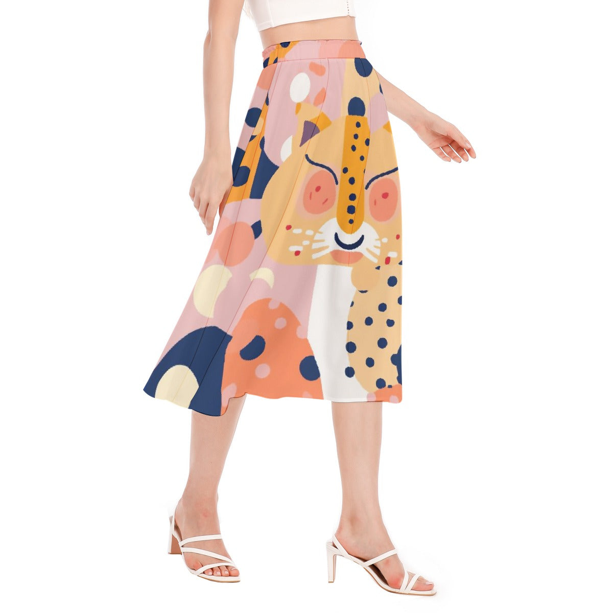 All-Over Print Women's Long Section Chiffon Skirt
