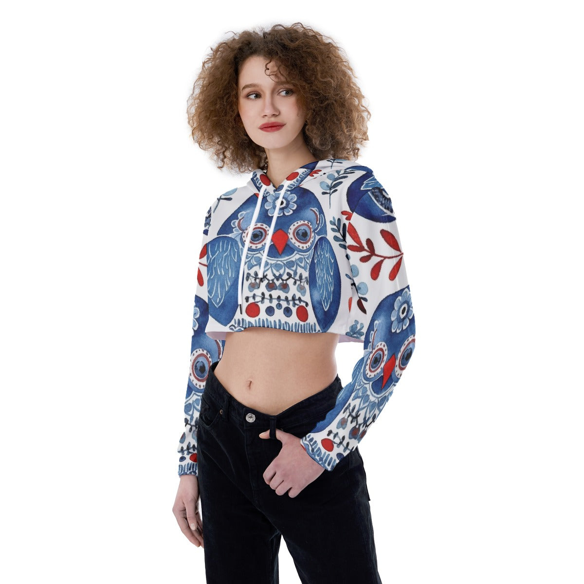 All-Over Print Women's Crop Top Hoodie