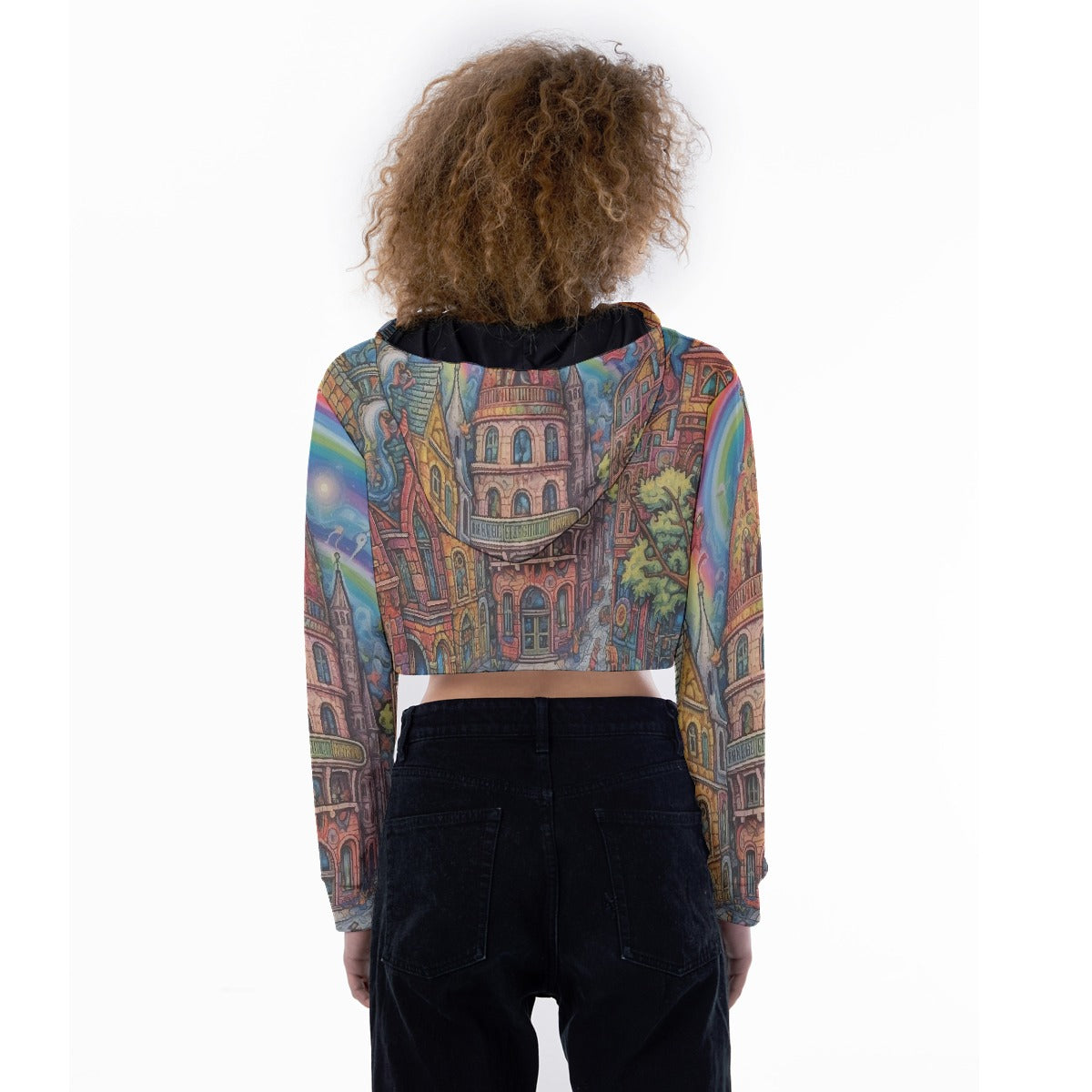 All-Over Print Women's Crop Top Hoodie