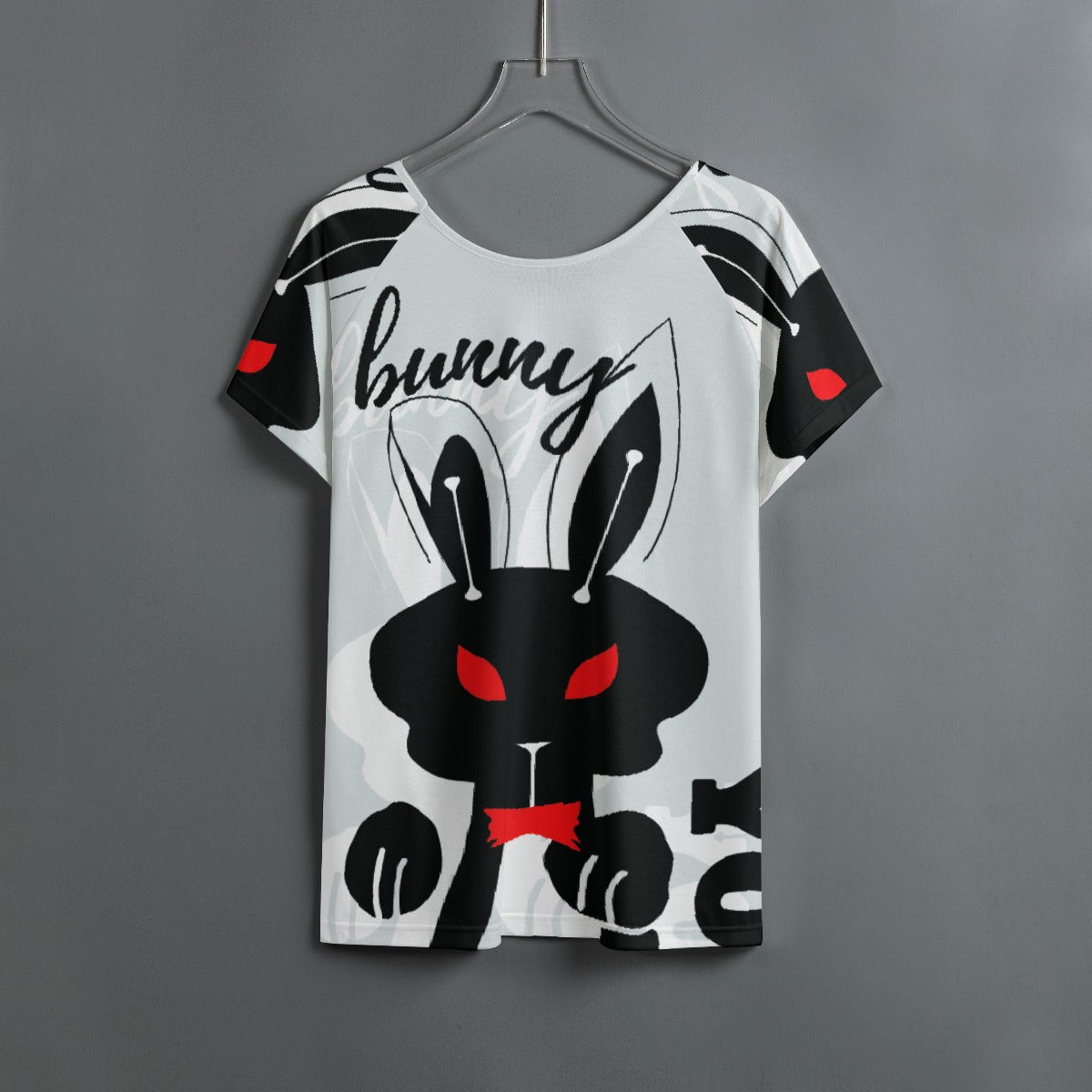All-Over Print Women's Round Neck T-shirt With Raglan Sleeve