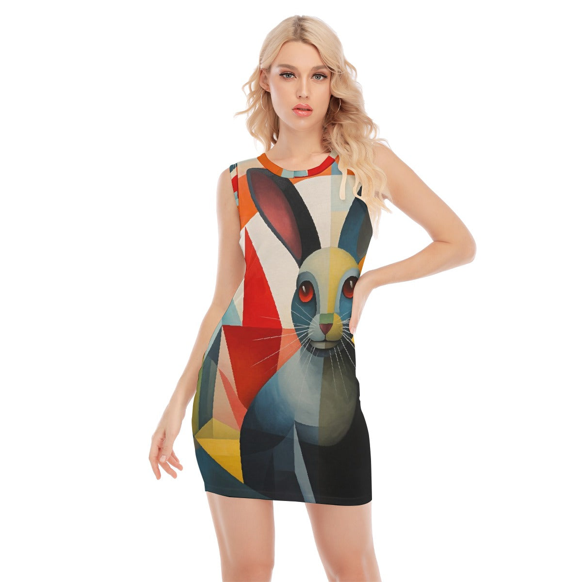 All-Over Print Women's O-neck Sleeveless Hip Skirt