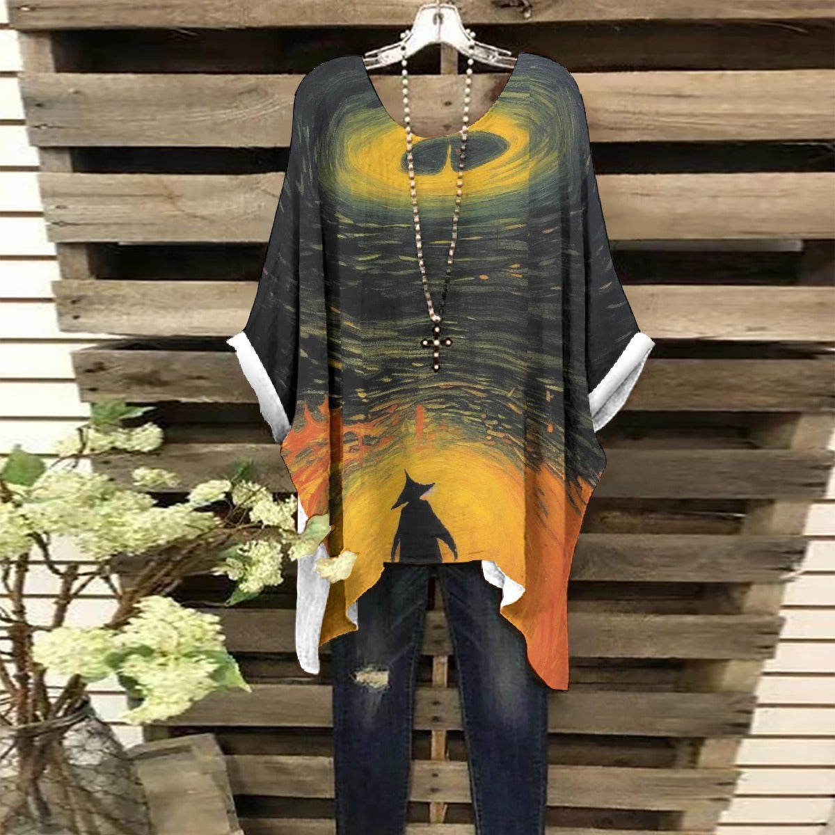 All-Over Print Women's Bat Sleeve Shirt