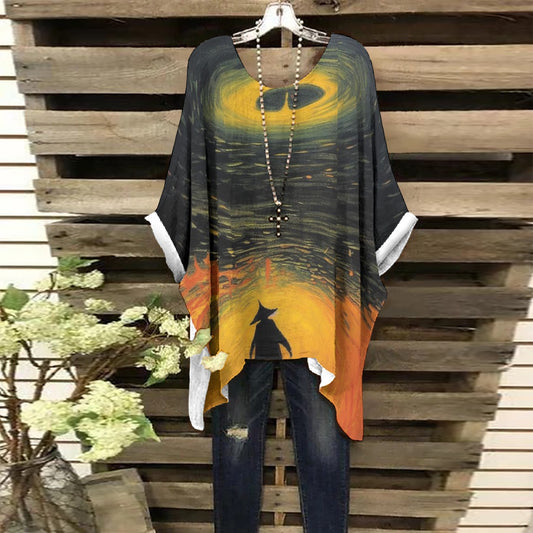 All-Over Print Women's Bat Sleeve Shirt