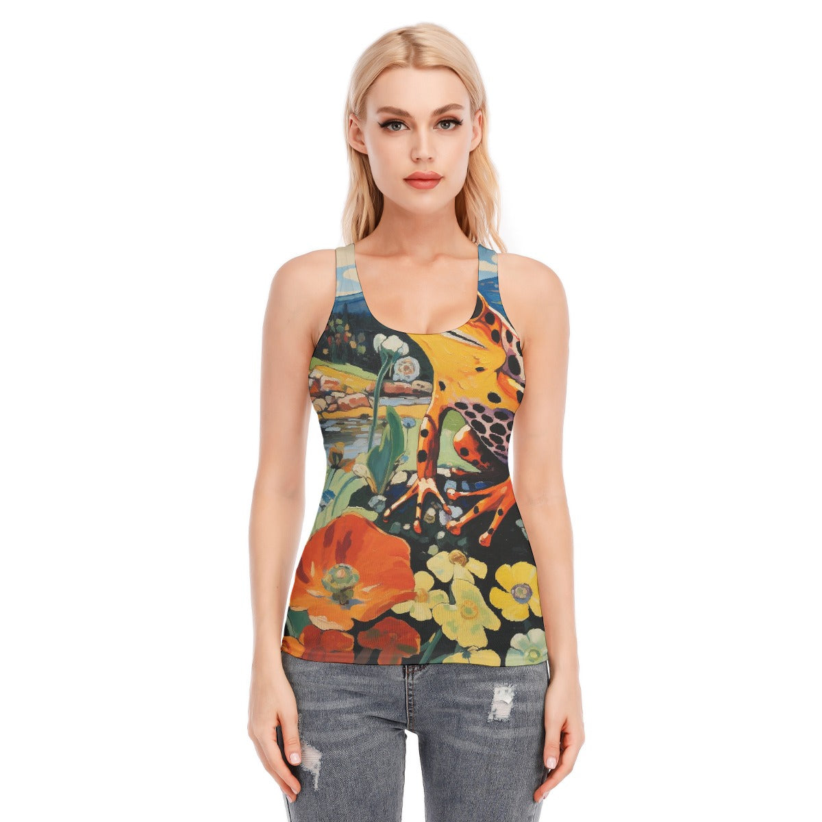 All-Over Print Women's Racer Vest | 190GSM Cotton