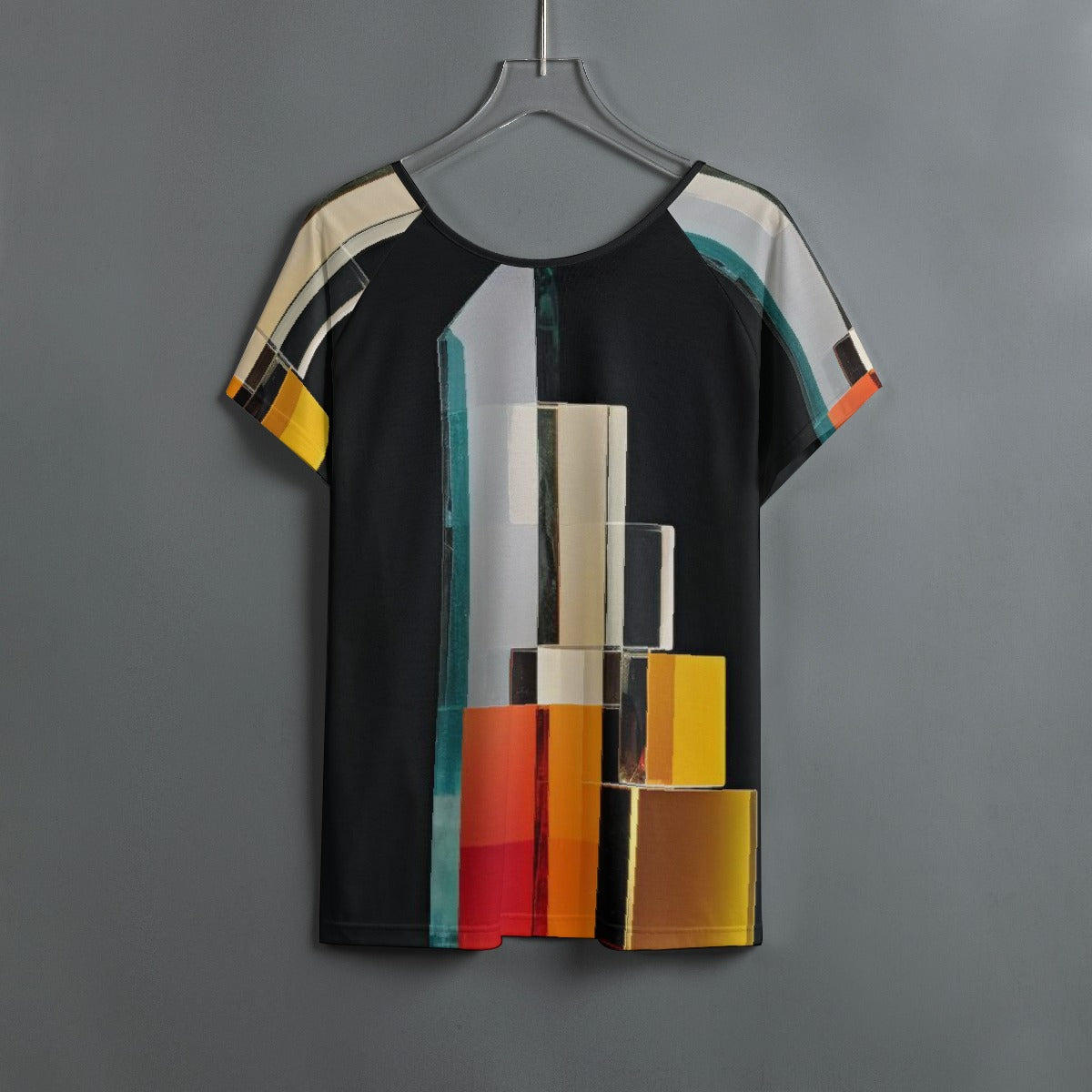 All-Over Print Women's Round Neck T-shirt With Raglan Sleeve