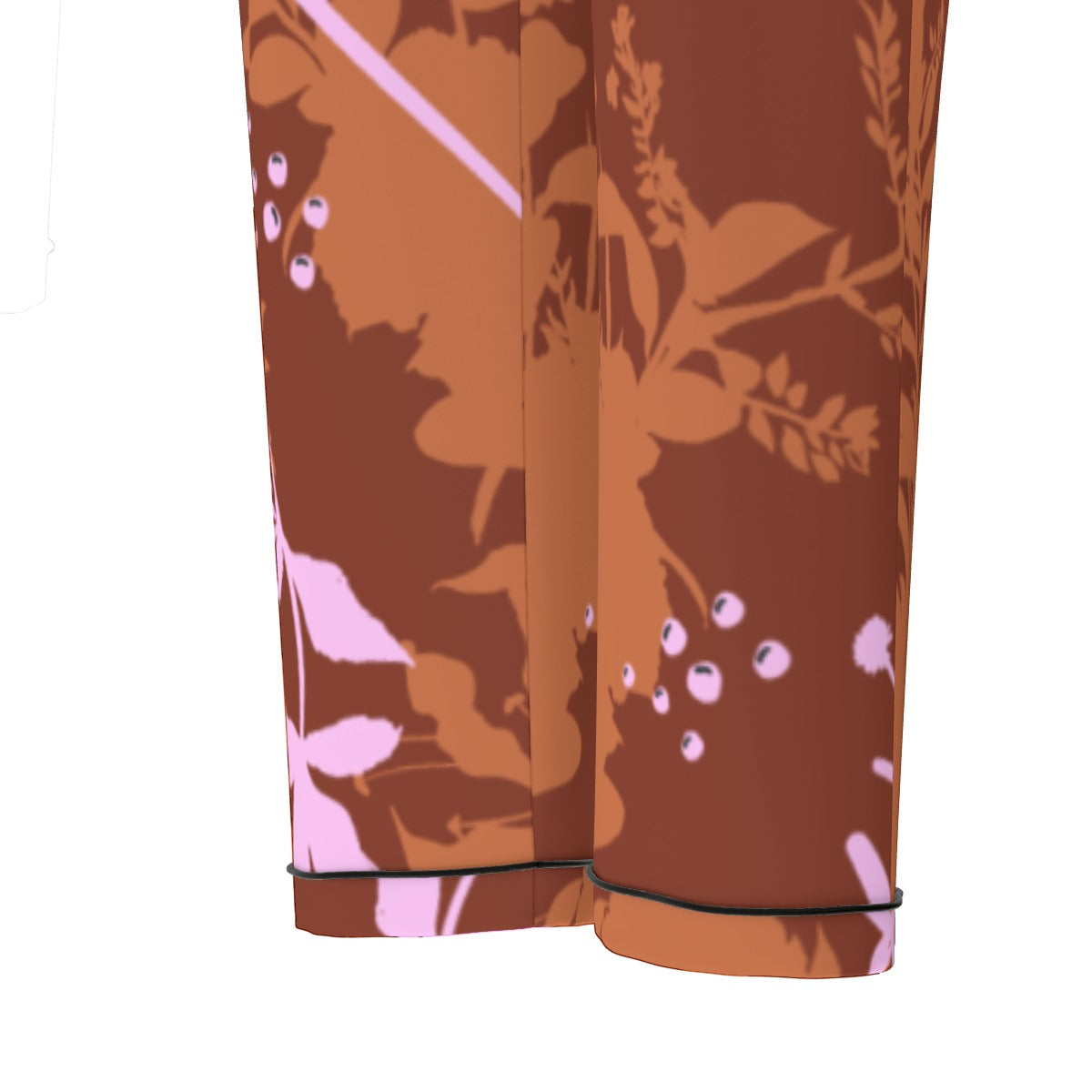 All-Over Print Women's Long Sleeve Pajama Set With Black Contrast Piping