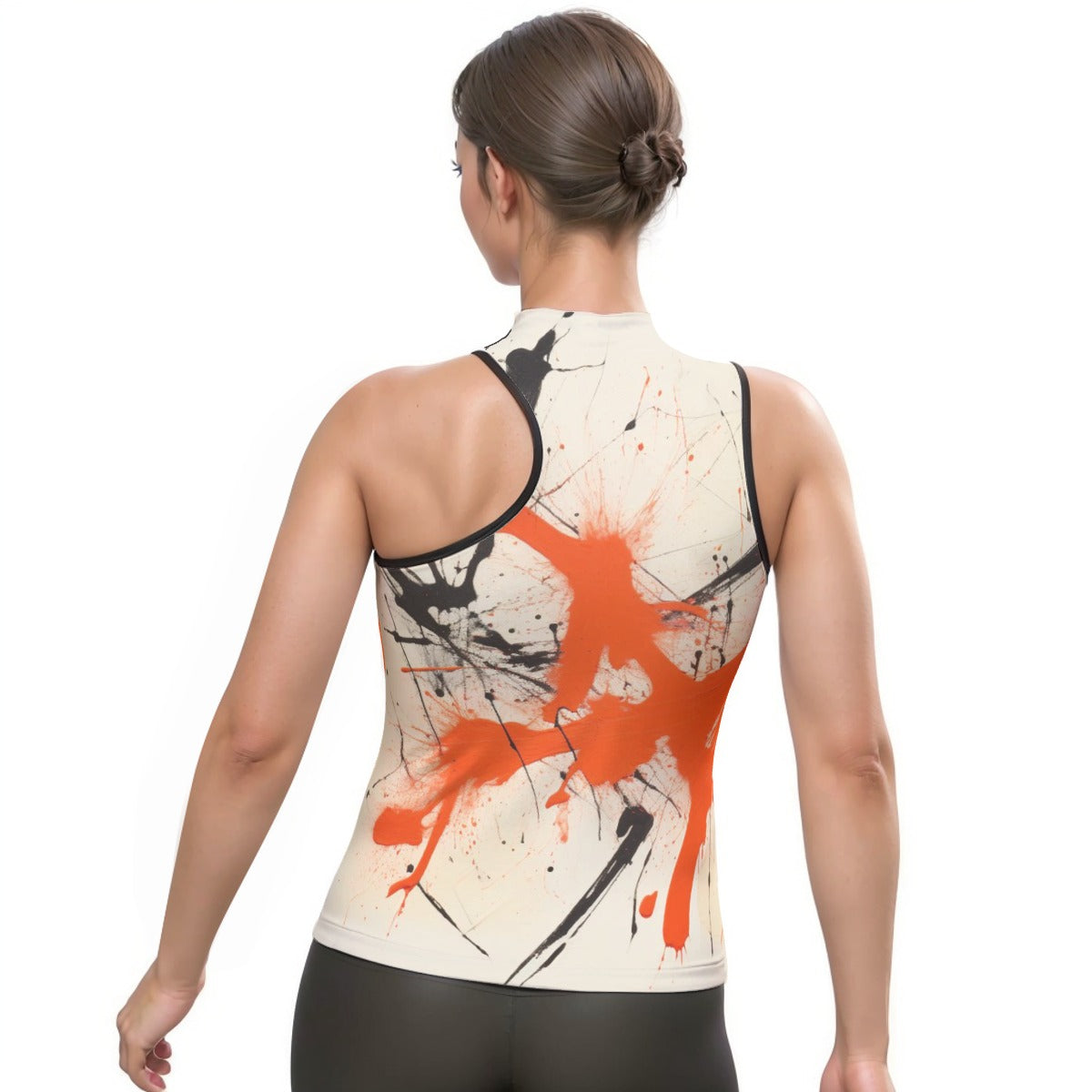 All-Over Print Women's Halter Sleeveless Asymmetrical Tank Top
