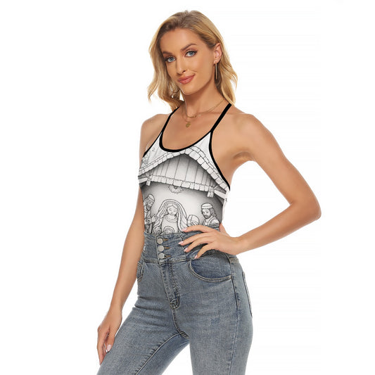 All-Over Print Women's Criss-Cross Open Back Tank Top