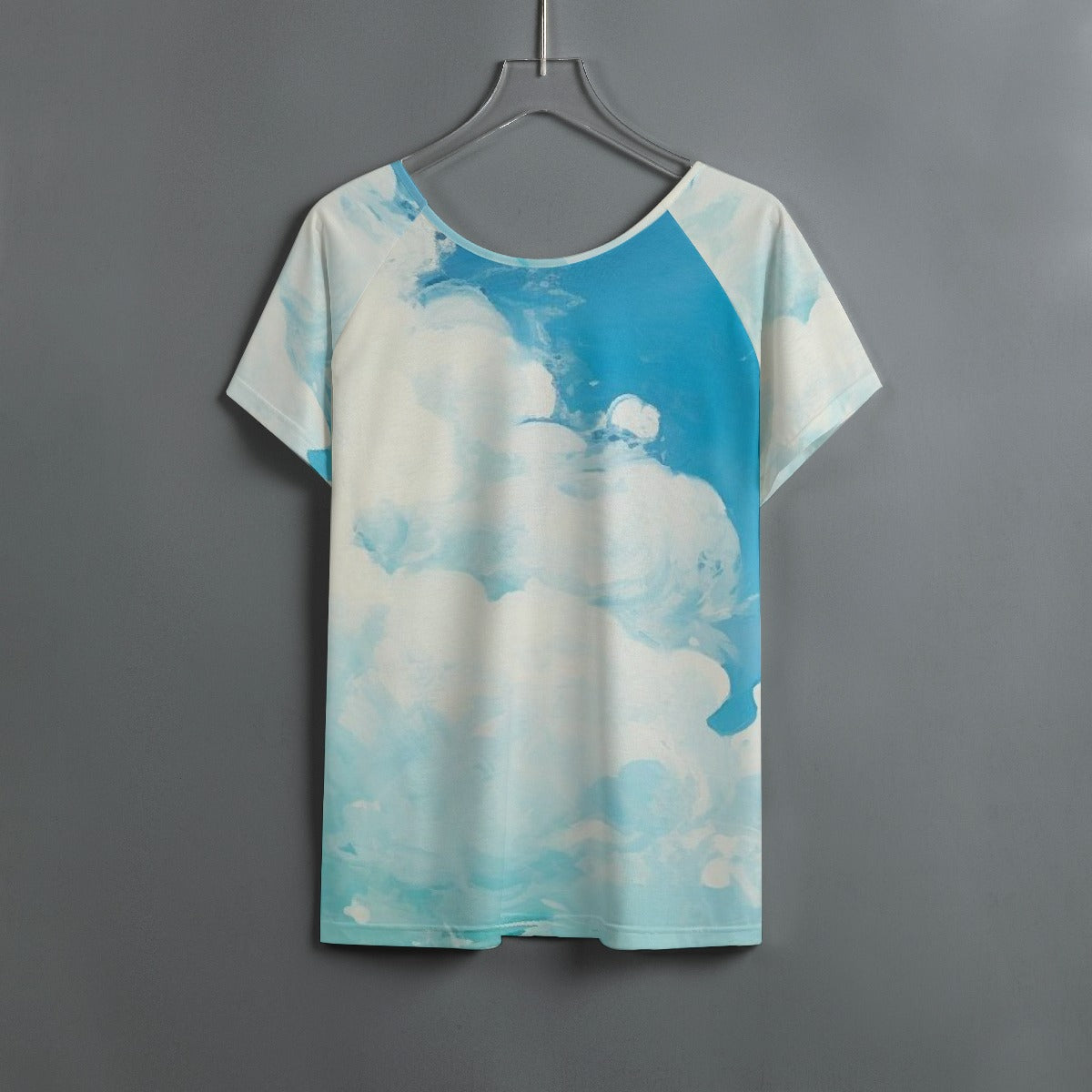 All-Over Print Women's Round Neck T-shirt With Raglan Sleeve