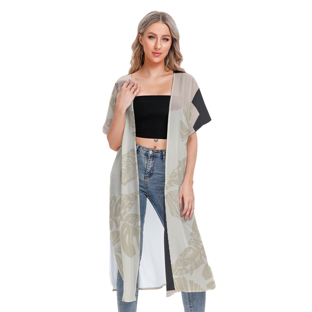 All-Over Print Women's Short Sleeve Cardigan