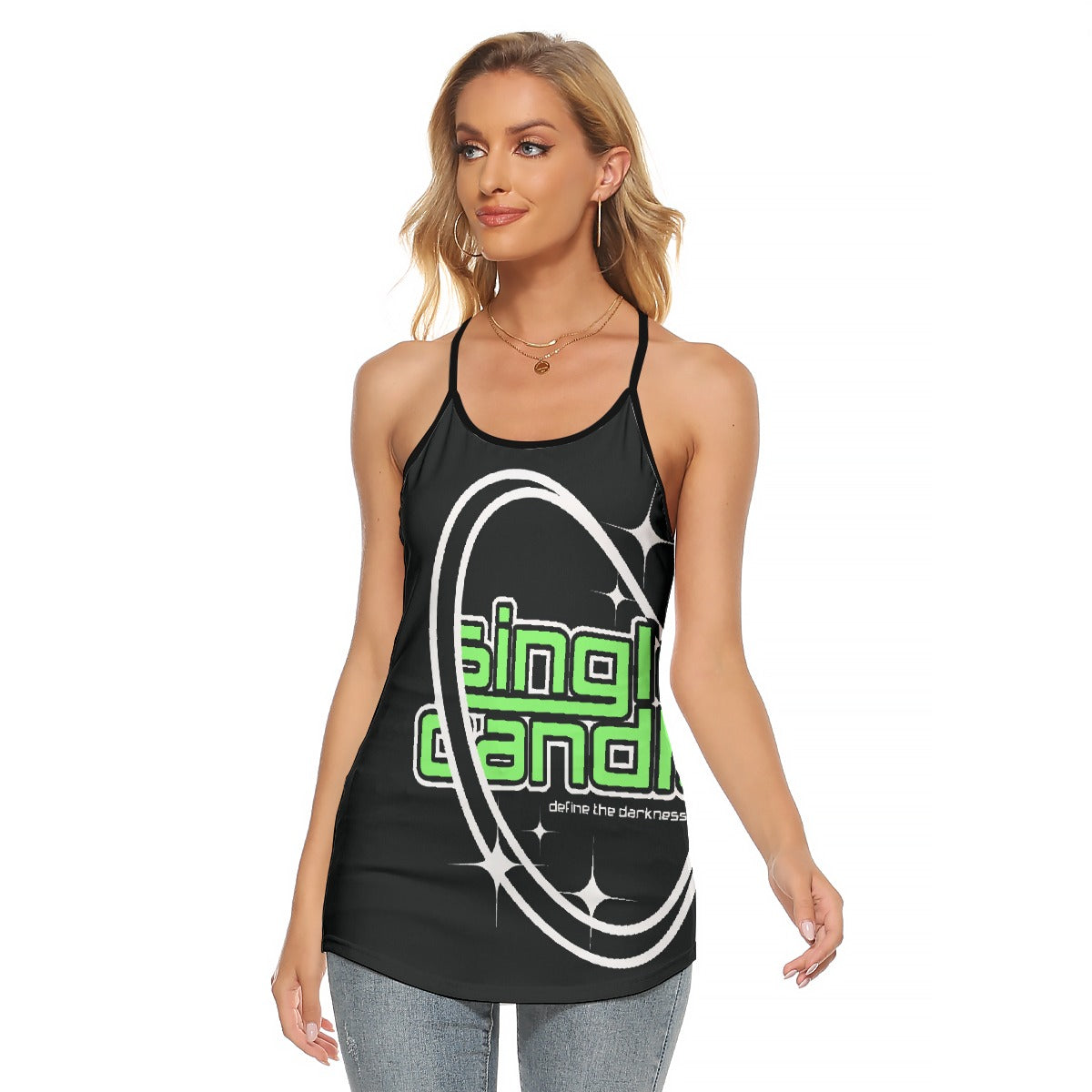 All-Over Print Women's Criss-Cross Open Back Tank Top