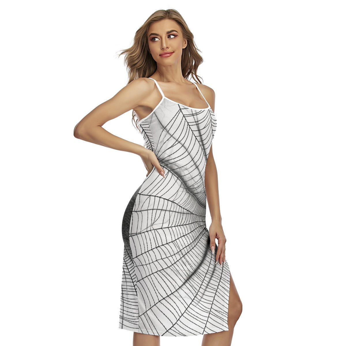 All-Over Print Women's Back Cross Cami Dress