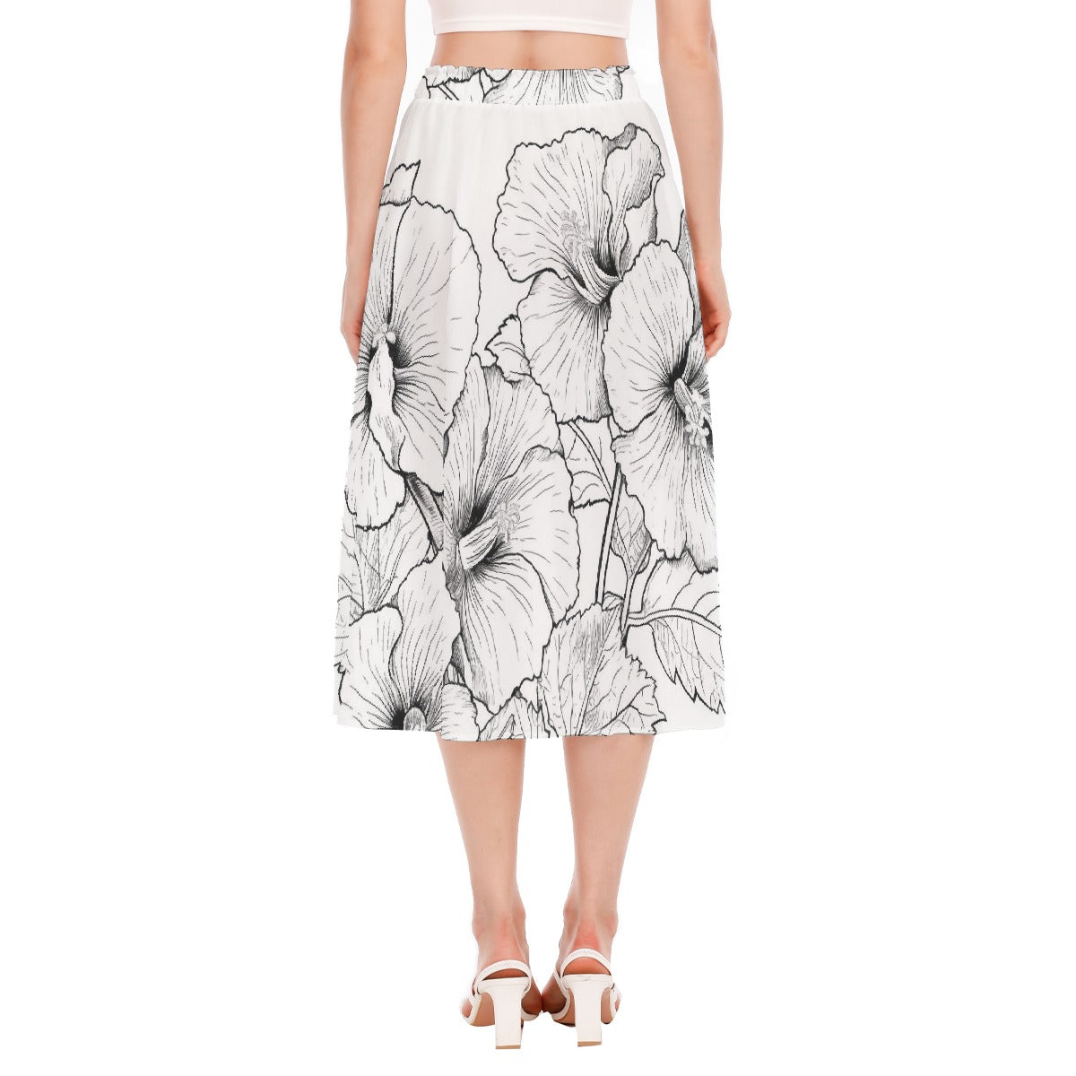 All-Over Print Women's Long Section Chiffon Skirt