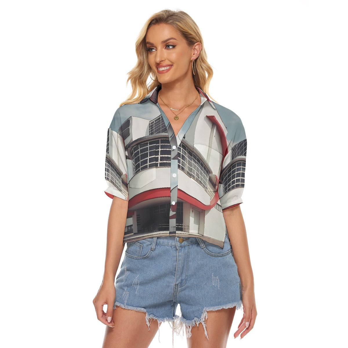 All-Over Print Women's V-neck Shirts